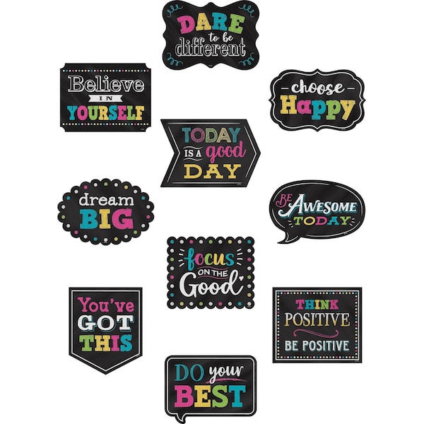 Chalkboard Brights Positive Sayings Accents, 30 Pieces, PK3